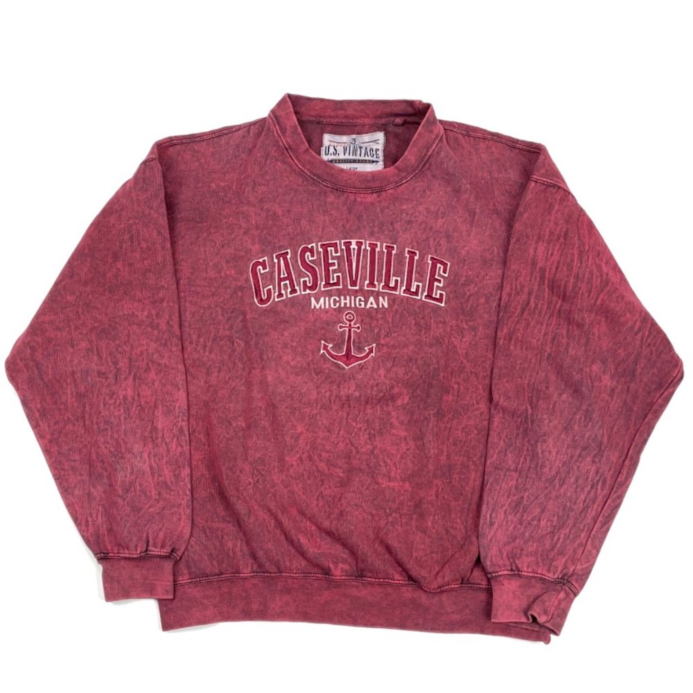 Caseville Michigan Tie-Dye Embroidered Sweatshirt